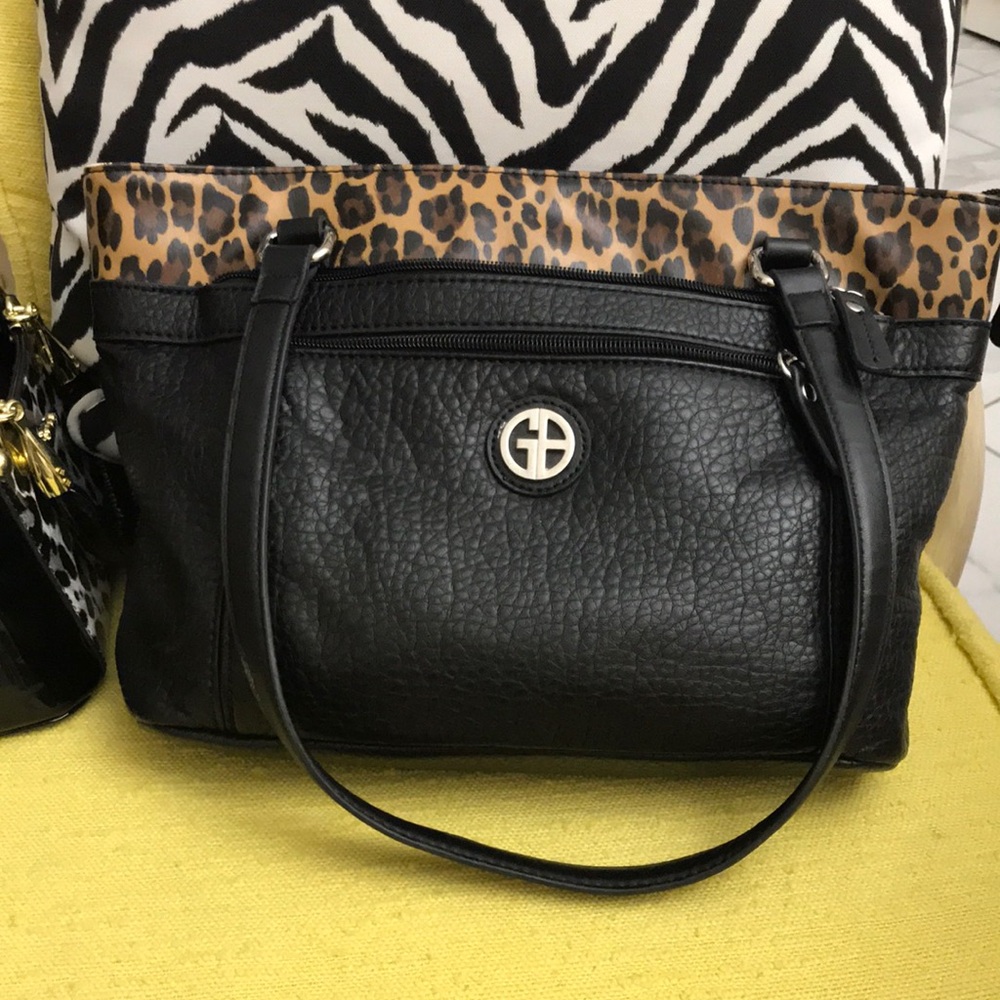 Black Tote Bag with Gold Accent